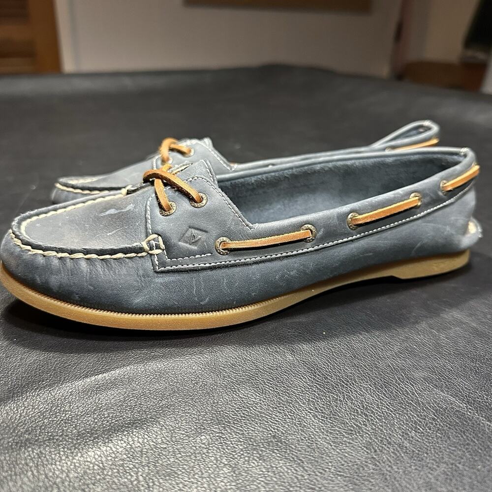 Sperry Women's 8 Authentic Original Skimmer Boat Shoe STS84652 Navy Blue